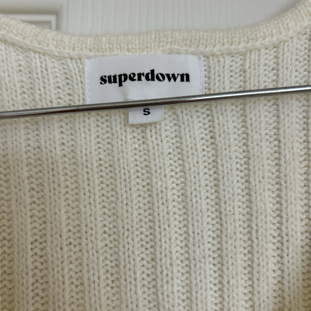 Superdown Ivory Ribbed Sweater - image 3